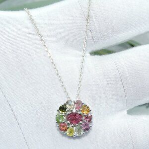 Tourmaline Pendant, Sterling Silver Pendant Necklace